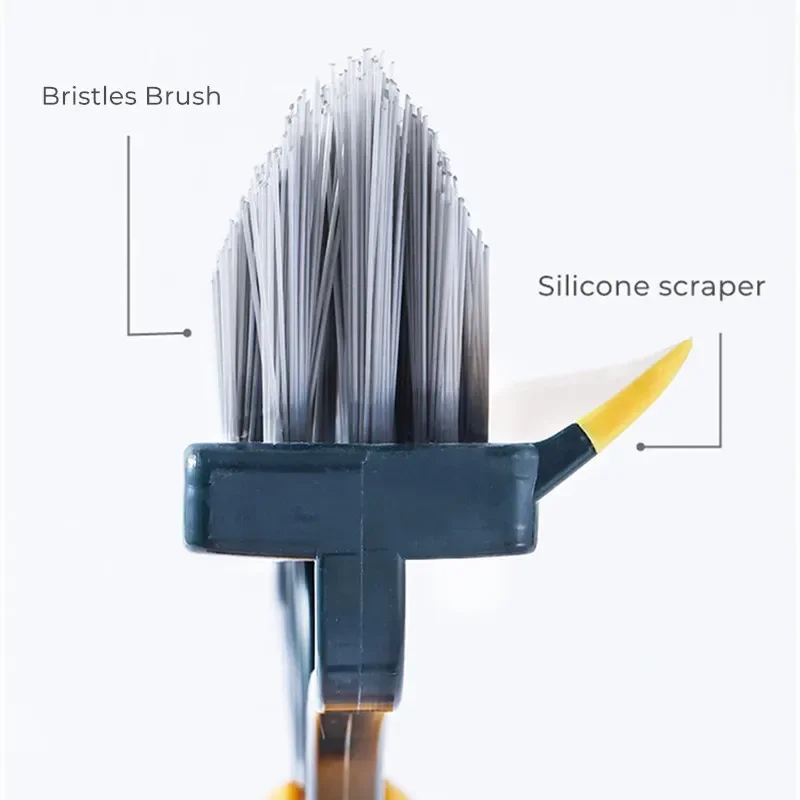 Rotating Floor Scrub Brush Long Handle Windows Squeegee Stiff Bristle Broom Mop 2In1 for Bathroom Kitchen Floor Crevice Cleaning 5