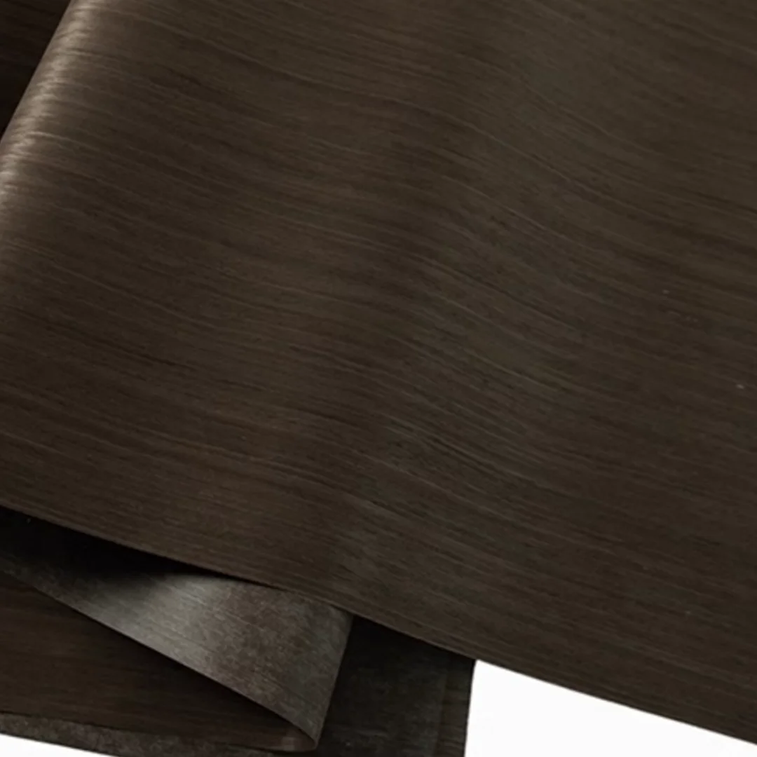 Size:2.5x0.58m Thick:0.2mm Dark Brown Tech Wood Veneer Sheet Ideal for Versatile Home Furniture Decoration DIY