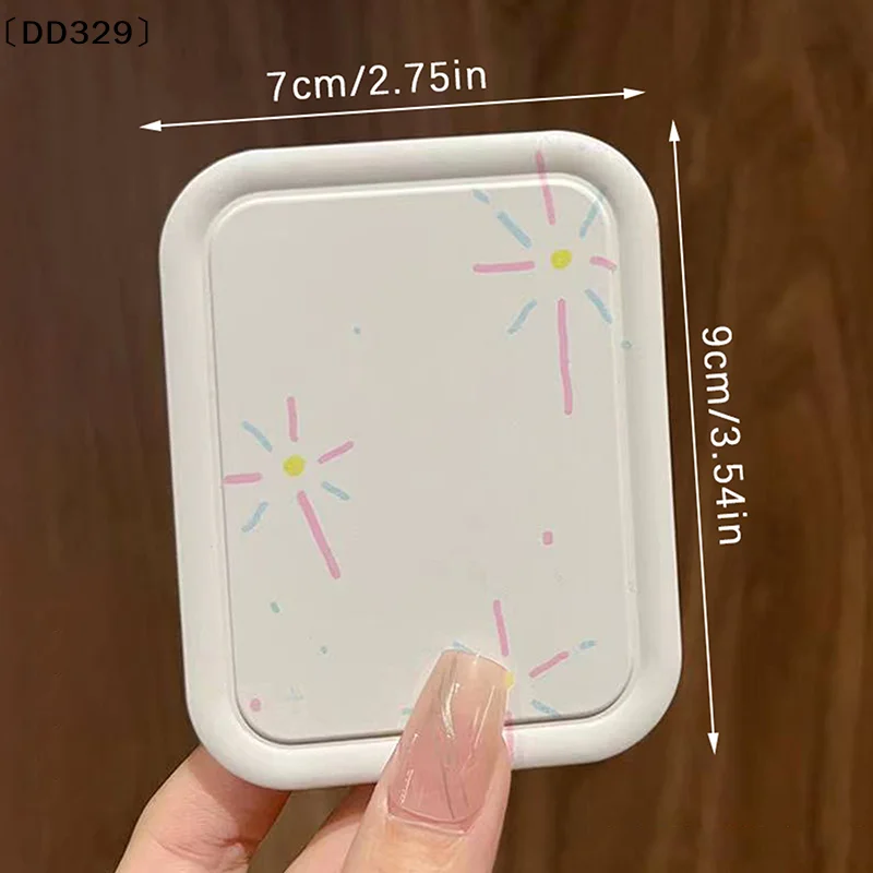 불꽃놀이 플립탑 접이식 화장 거울 휴대용 포켓 거울 여성용 빗이 있는 직사각형 화장 거울〔DD329〕