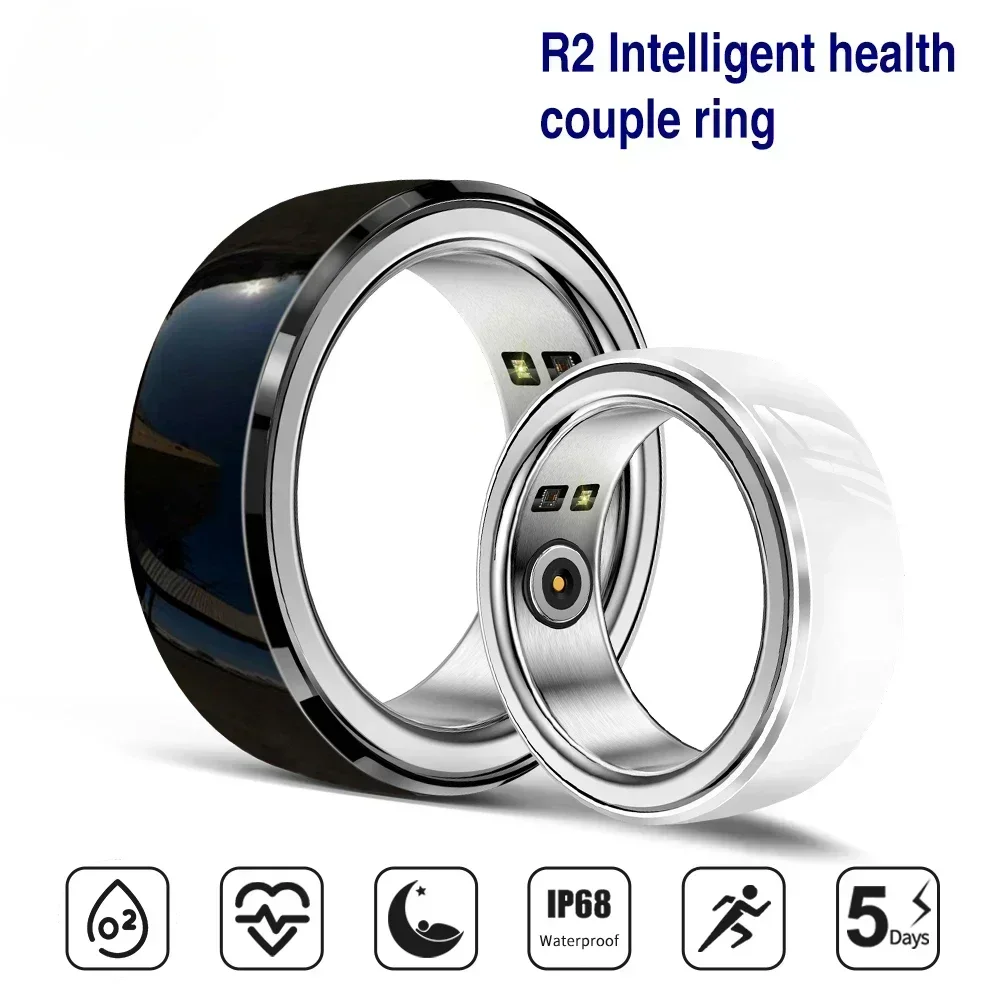 Smart Ring Health Tracker, Fitness Sleep Heart Rate Blood Oxygen Tracker  Anillo inteligente, resistente al agua Bluetooth Fitness Tracker Anillos