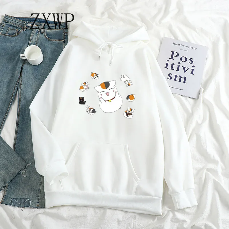 

Anime Hoodie Sweatshirt Kawaii Cat Women Printed Nyankosensei Hoodies Manga Female Harajuku Long Sleeve Cartoon Tops Hoody