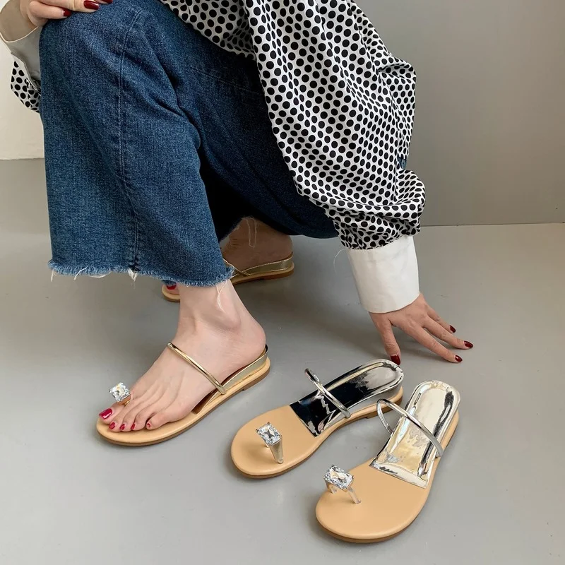 NEW Women Beach Shining Slipper Lady Summer Bohemia Diamond Sandals Flip  Flops Comfortable Boho Shoes Pantuflas De Mujer