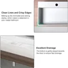 47'' Bathroom Sink Double-Bowl Wall Mounted Trough Floating Sink in Matte White Washhand Stand Sinks Furniture Fixture Home 4