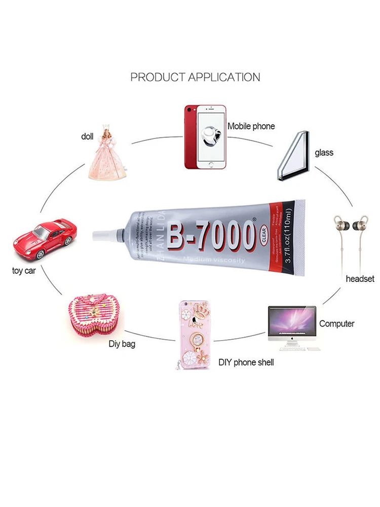 b-7000 glue 110mlTransparent Waterproof epoxy resin Adhesive for Mobile Phone screen With Precision Applicator 6