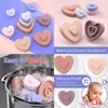 TYRY.HU 6pcs Baby Silicone Building Block Infant Montessori Cartoon Heart Shaped Stacking Soft Block Kids Silicone Teething Toys 4