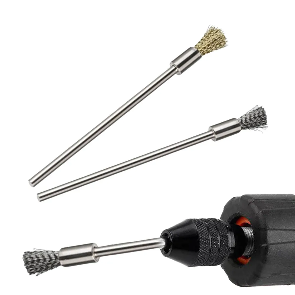 1set Brushes 3mm Shank For Cleaning Deburring Stainless Steel Mounted Abrasive Polishing Wire Wheel Pencil Brushes