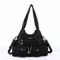 Angelkiss Women Handbags Satchel Top-handle Handbag PU Shoulder Bag Roomy Pocket  Pack Multi-pockets Shoulder Purse Bags AK7557 1