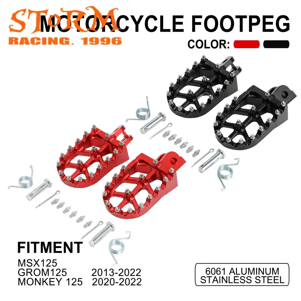 

Footpeg Footrest Pedals Foot Pegs Rests CNC Motorcycle For Honda MSX 125 GROM 125 2013-2022 MONKEY 125 2020-2022 Mopeds Scooters