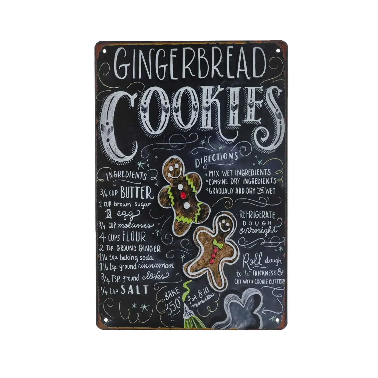 

Ginger Bread Rustic Look Vintage Tin Metal Sign Man Cave Poster Plaque Wall Cafe Garden Home Decor House Garage and Bar Signs