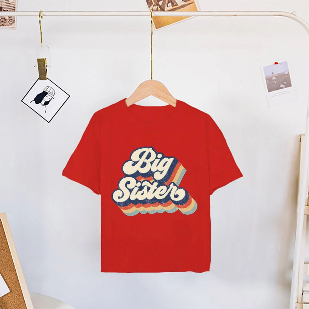 Big Sister Little Brother Print Sibling T-shirt for Boy Girl Matching Outfit Tops Kids Summer T Shirt Retro Children Clothes Tee- Sb4f72a16878743ebbf9ff3a5862e5a25q