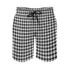 Summer Board Shorts Black White Houndstooth Sports Fitness Retro Print Board Short Pants Vintage Quick Dry Swimming Trunks 3