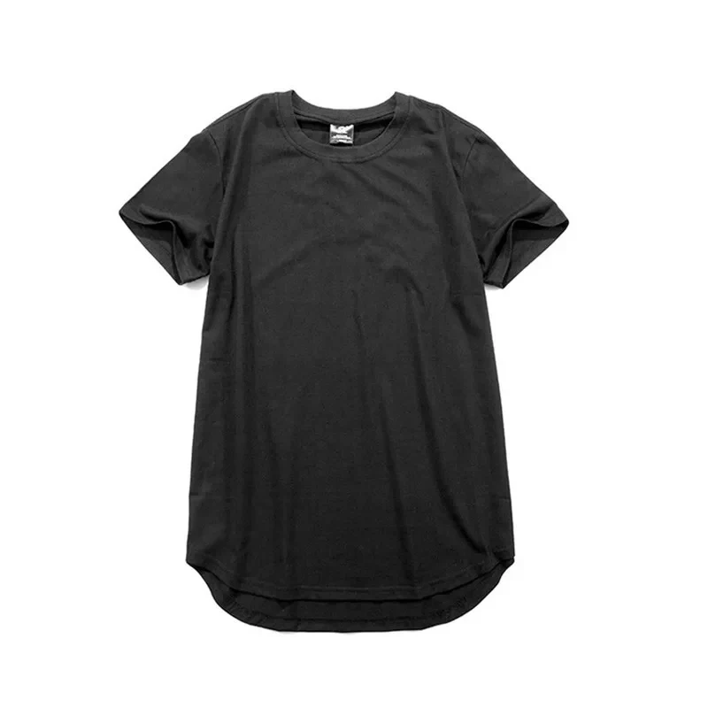 

New Men Hipster Street Wear Kanye West Clothing Justin Bieber Clothes Men white T Shirt Oversized Plain Elongated Curved Hem Tee