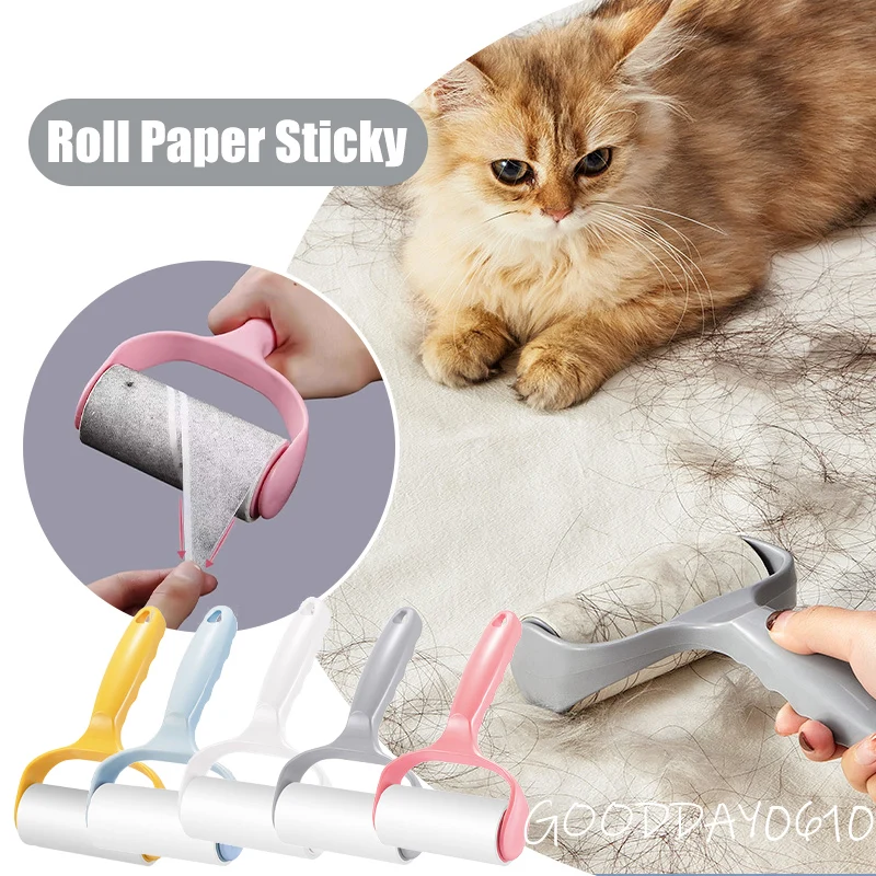 

Portable Lint Roller Tearable Roll Paper Sticky Roller Dust Wiper Pet Hair Clothes Carpet Tousle Remover Cleaning Roller Tool