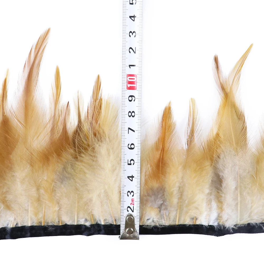 Soft Ostrich Feather Fringe trim Tassels Plume with Satin Ribbon 5-6  (13cm-15cm)