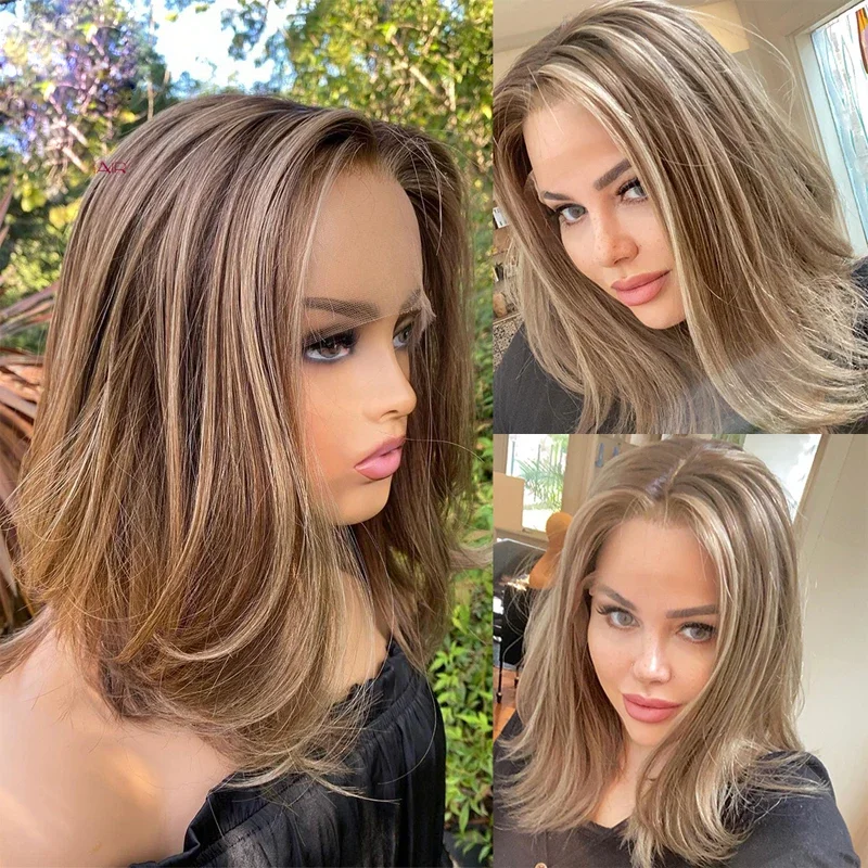 Silk Base Highlight Blond Long Body Wave Jewish Human Hair Wig human hair wigs 26inch 5x5 With Baby Hair HD Lace European Preplucked Daily