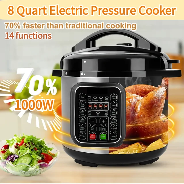 8QT Stainless Steel Electric Pressure Cooker 1