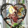 Fairy Angel Colorful Art Flower Suncatcher Stained Window Hanging Heart Shape Acrylic Pendant For Home Garden Yard Decoration 2