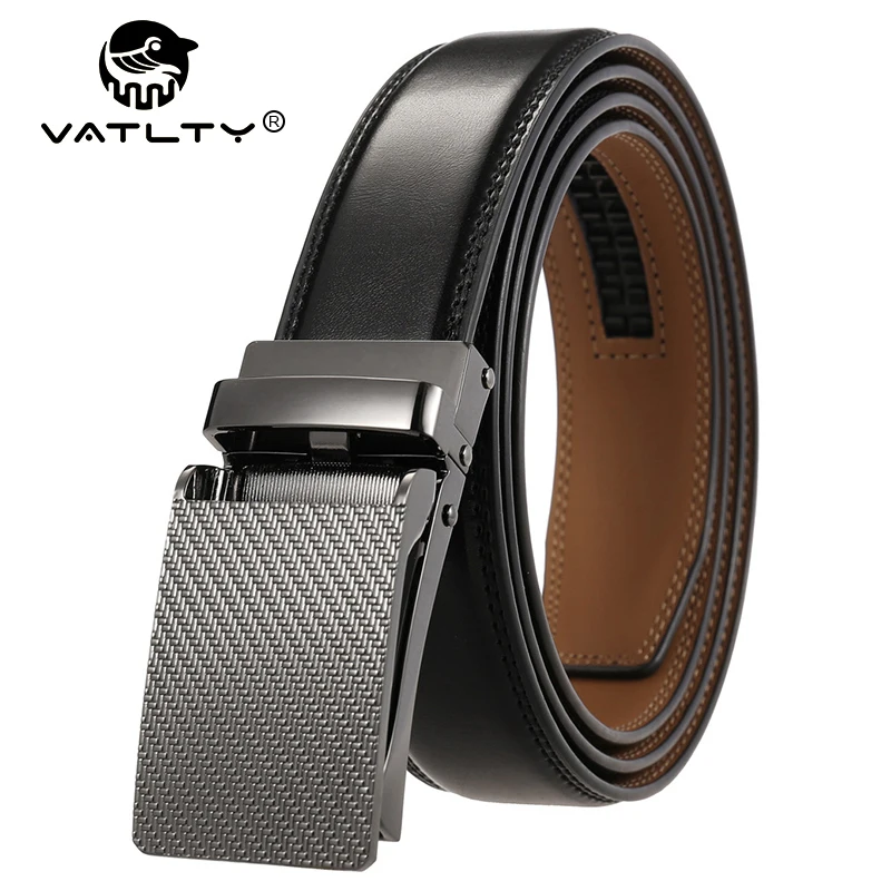 VATLTY 30mm 남성용 비즈니스 벨트, 합금 자동 버클 천연 소가죽 바지 벨..