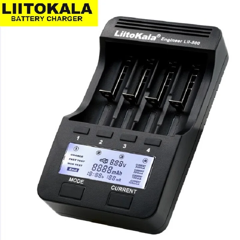  Liitokala Lii-500 Lii-S12 D4XL 18650 Smart Battery Charger,3.7V 18350 14500 18500 21700 26650 1.2V AAA NiMH Lithium LCD Charger 