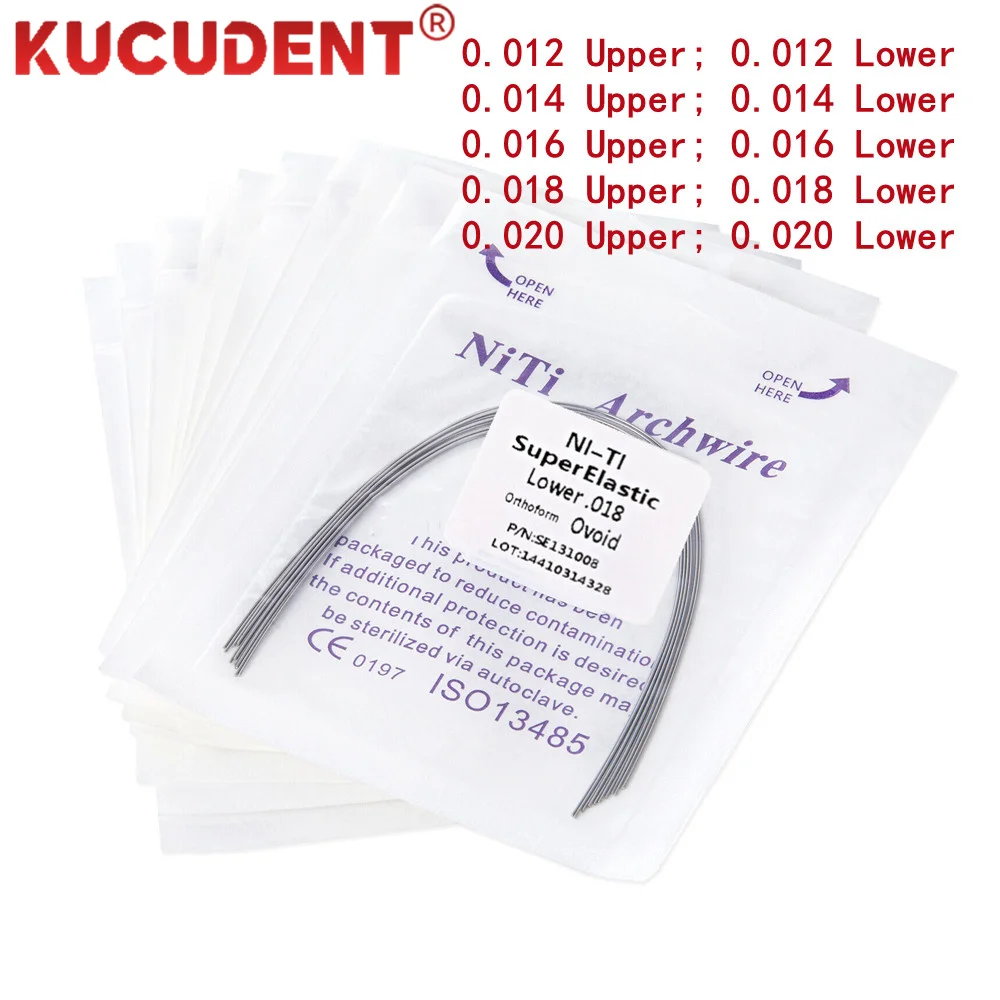 Arcos Super Elásticos AZDENT 100 Arcos De Ortodoncia Niti Elásticos Rectangulares AZDENT - Para Laboratorio Dental O Ortodoncistas Alambres Ortodoncia Rectangulares