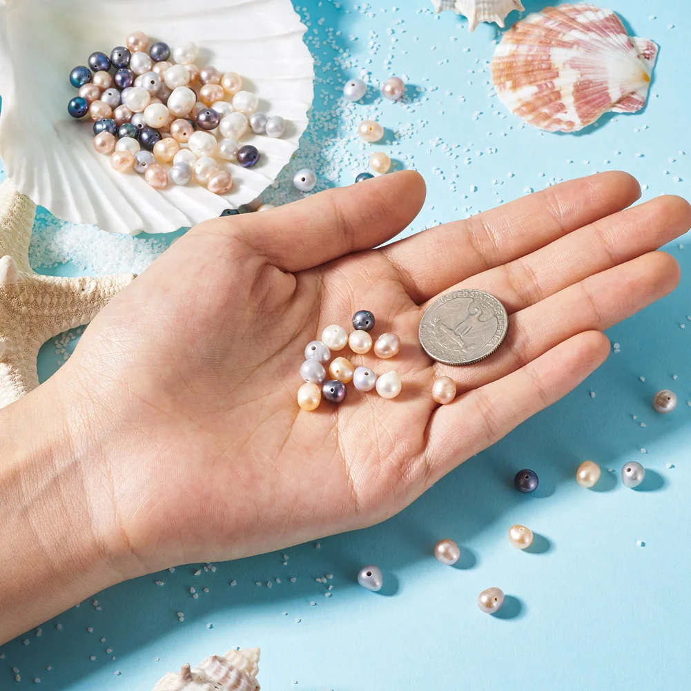 100/120Pcs Natural Freshwater Pearl Beads Round Shape Loose Spacer Bead For Jewelry Making DIY Women Bracelet Necklace Earring