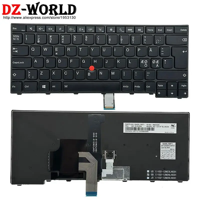 Ndc-teclado de Retroiluminação Nórdico para Lenovo Laptop Lenovo Thinkpad L440 L450 L460 T440 T440s T440p T450 T450s T460 01ax350 01ep101 01av284 - Imagem 5