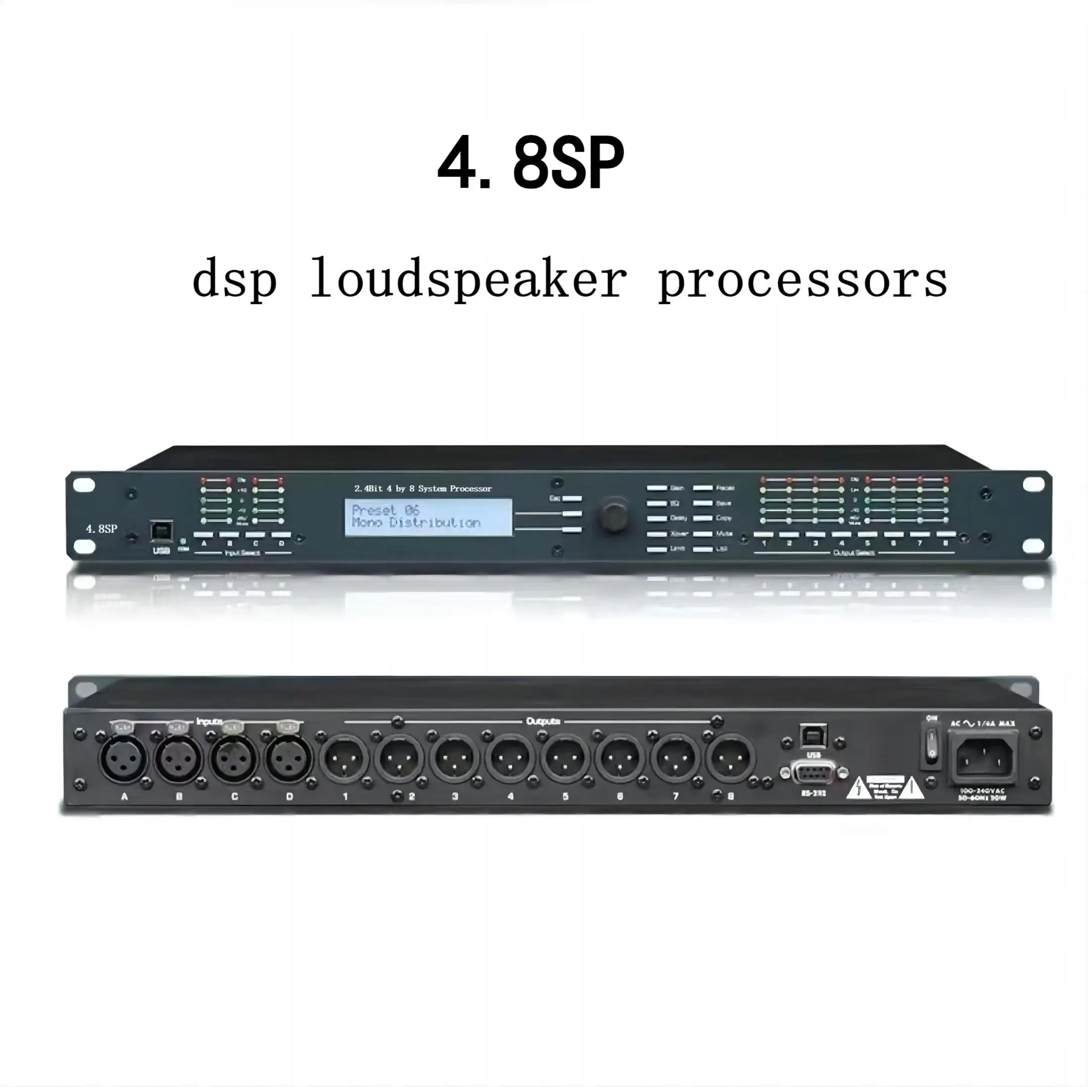 4.8SP 4Input 8Output Protea Processor Loudspeaker Processador De audio Professional Audio Processeur Speaker Management