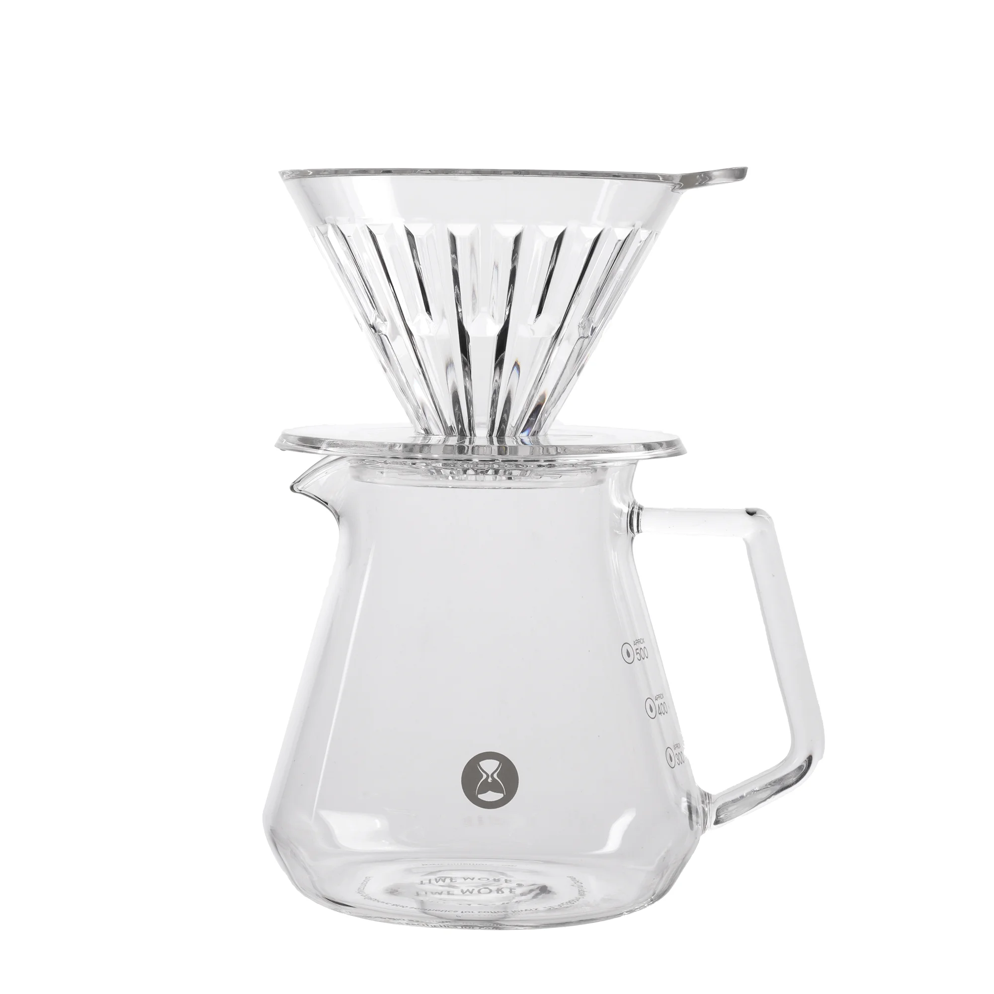 

TIMEMORE Pour Over Coffee Maker, Hand Coffee Brewer Set, Glass Server (600 ml), Crystal Eye Dripper 02