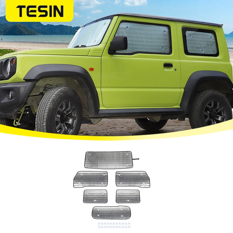 TESIN Car Window Visor Sunshade Heat Insulation Kit For Suzuki Jimny