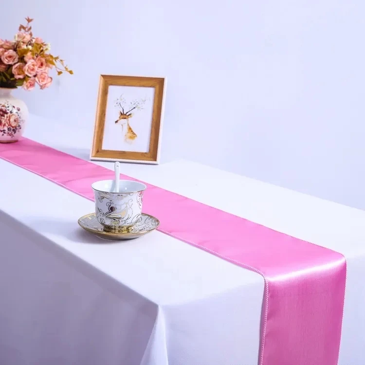 1pc Multicolor Satin Table Runner Autumn Table Runner For Dining Table Christmas Wedding Decoration Red chemble mariage 30*275cm