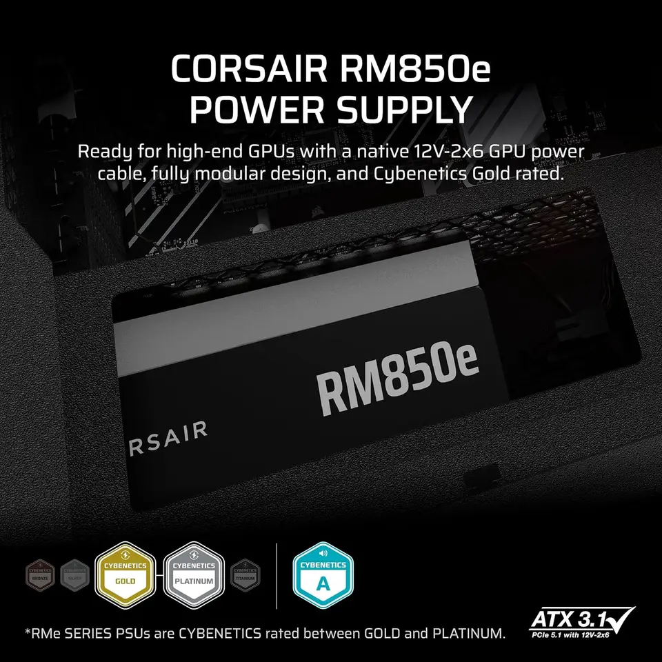 Corsair RM850e 電源 850W （2025モデル） RMe Series RM850e Fully Modular Low-Noise ATX Power Supply