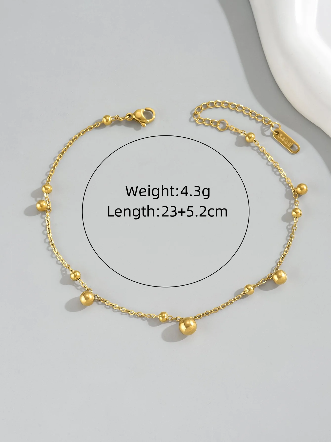 18k gold-plated titanium steel beach anklets with beaded balls decorated for gift parties fashion jewelry anklets anklet bracelets ankle chain