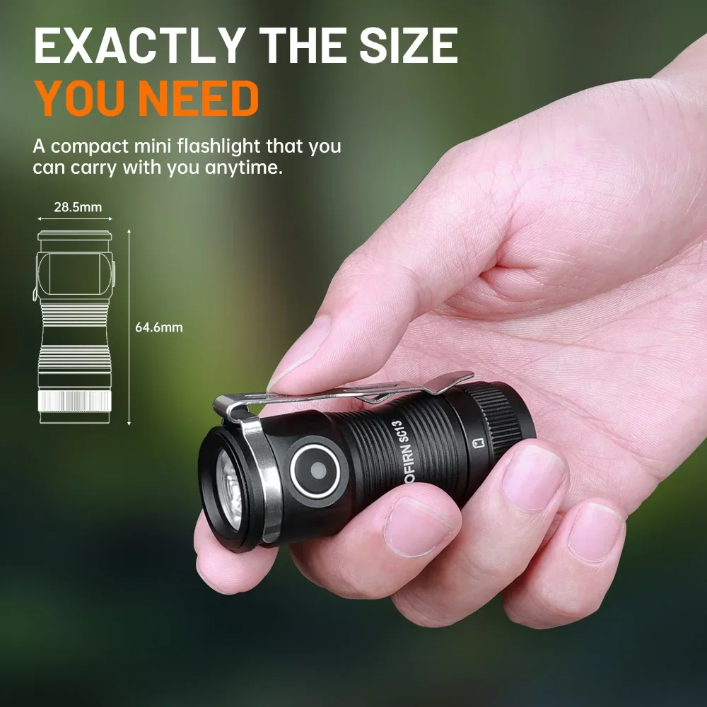 New SOFIRN SC13 1100lm 5000K Powerful Flashlight 519A  LED 18350 Rechargeable Led Light 95 High CRI Torch Lamp with Magnetic