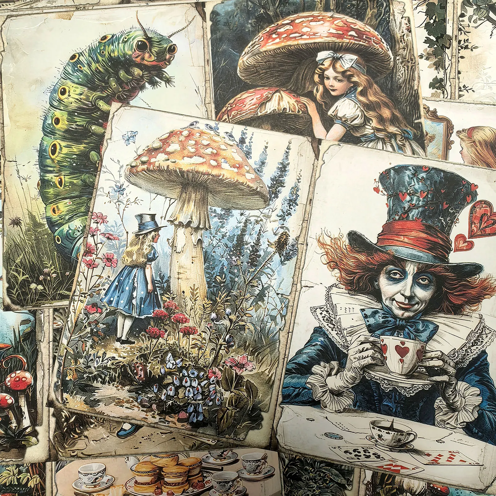 A5 Size Wonderland Mushroom Castle Princess Rabbit Junk Diary Magazine Scrapbooking 14Sheets Viguscraft
