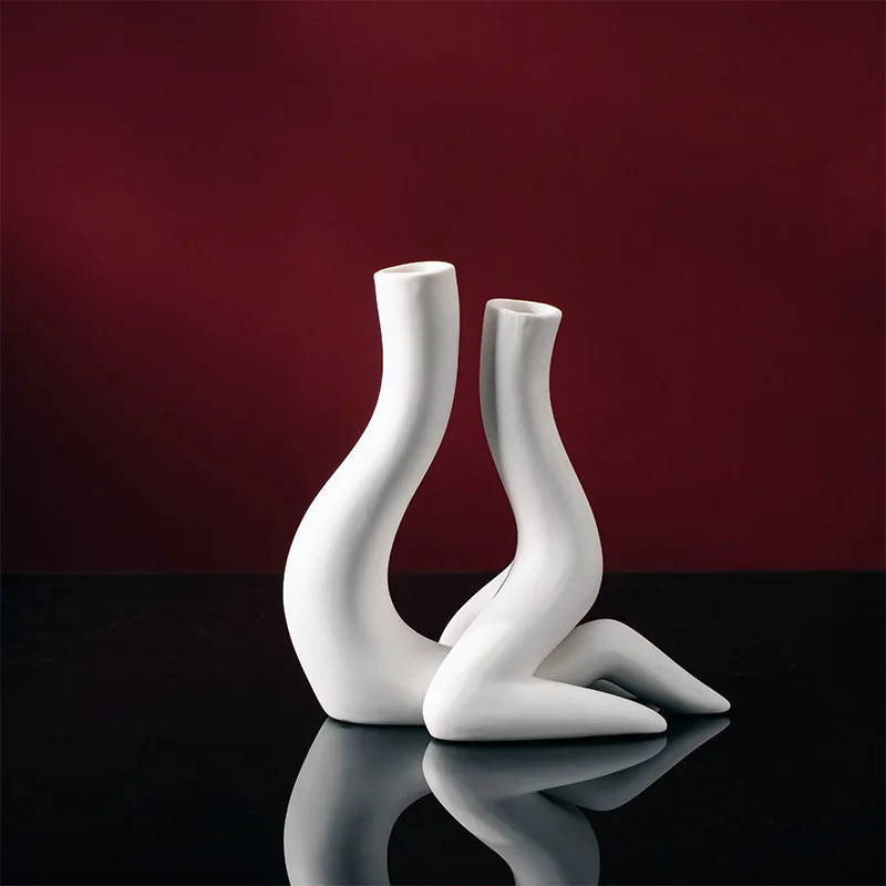 

2Pcs/Set Nordic Ceramic Vase Body Art Flower Pot Simple Home Decor Modern Body Curve Statue Office Decoration Housewarming Gift