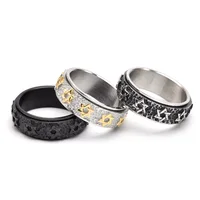 8mm Vintage Star of David Spinner Ring Hexagram Jewish Six Pointed Rotable Fidget Stainless Steel Rings Relieve Stress Men Women 2