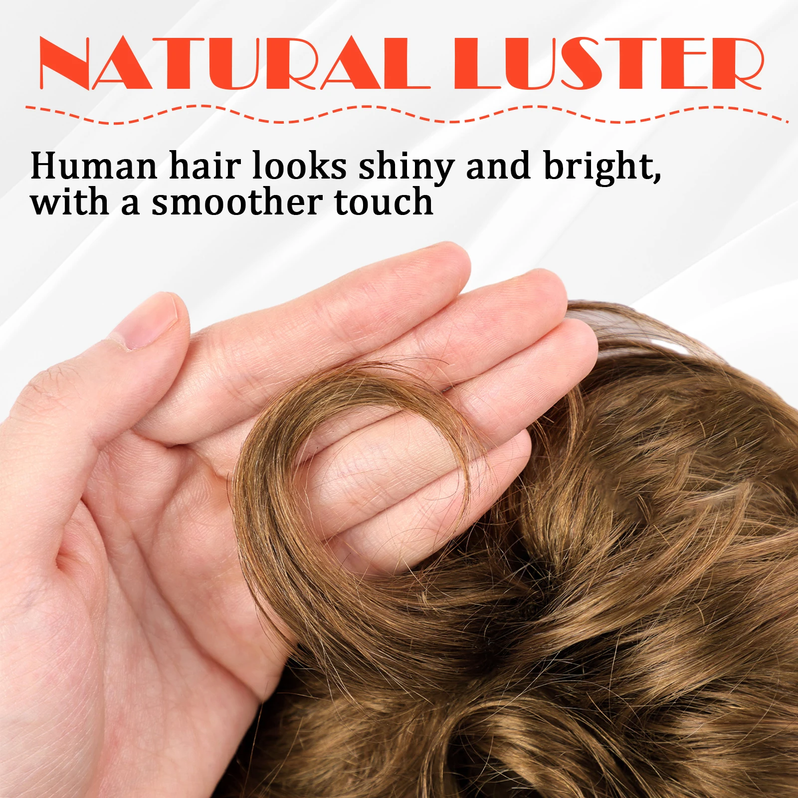 Human Hair Bun Pieces Light Brown Human Hair Messy Hair Bun Curly Chignon Extensions With Rubber Band 100% Human Messy Bun Piece for Women