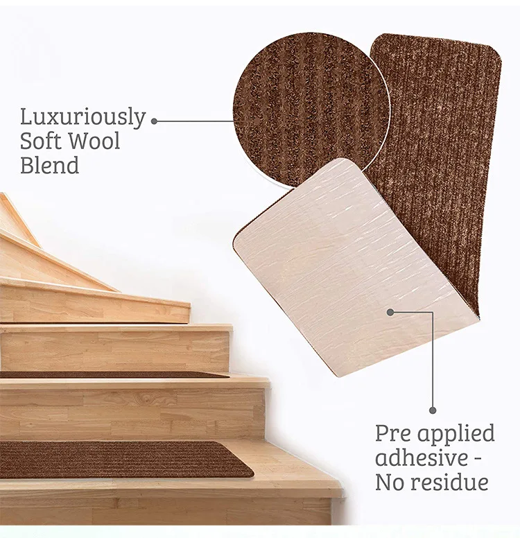 Treppenschritt Matte Hause Treppen Anti-slip Matte Rotierenden Trat  Schalldichte Teppich Bedeckt mit Schritt Boden Matte - AliExpress