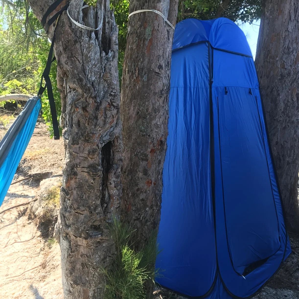 Portable Pop Up Privacy Tent with Spacious Changing Room Vanity Area Sunshade Shower Outdoor Camping Hiking Beach Toilet