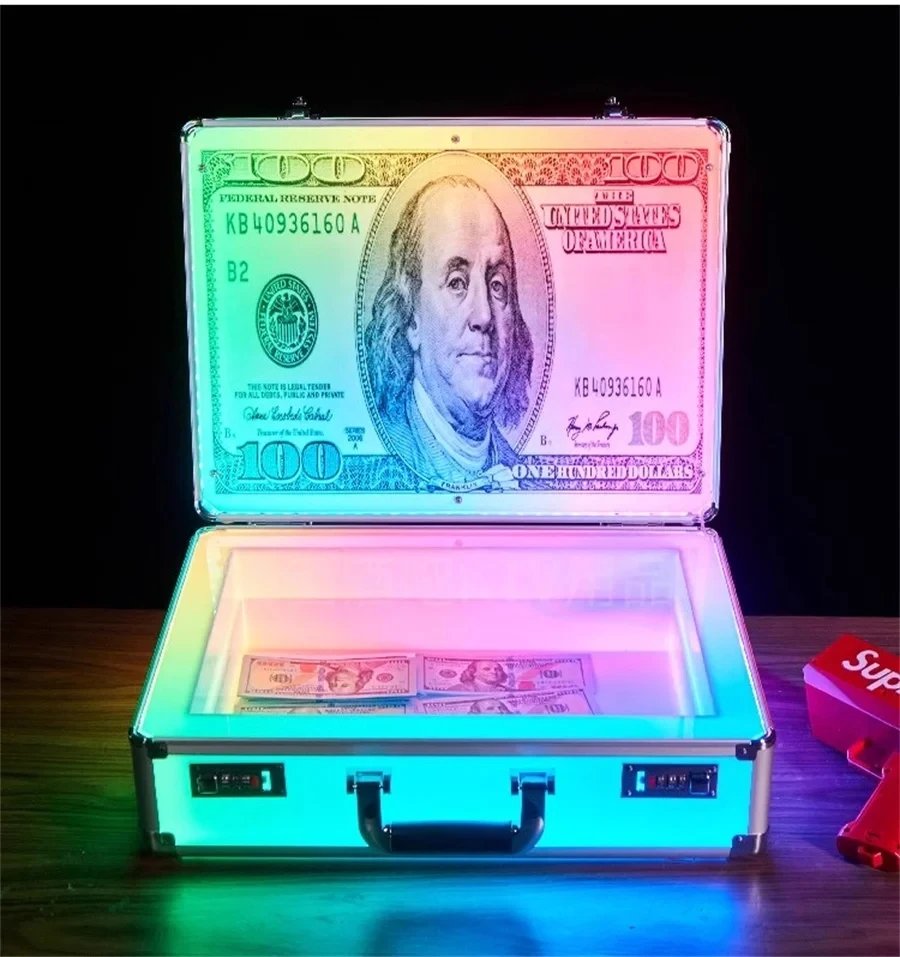 Bar Club US Dollar 100 Money Case Carrier Holder Box LED Bottle Presenter suitcase display VIP currency briefcase
