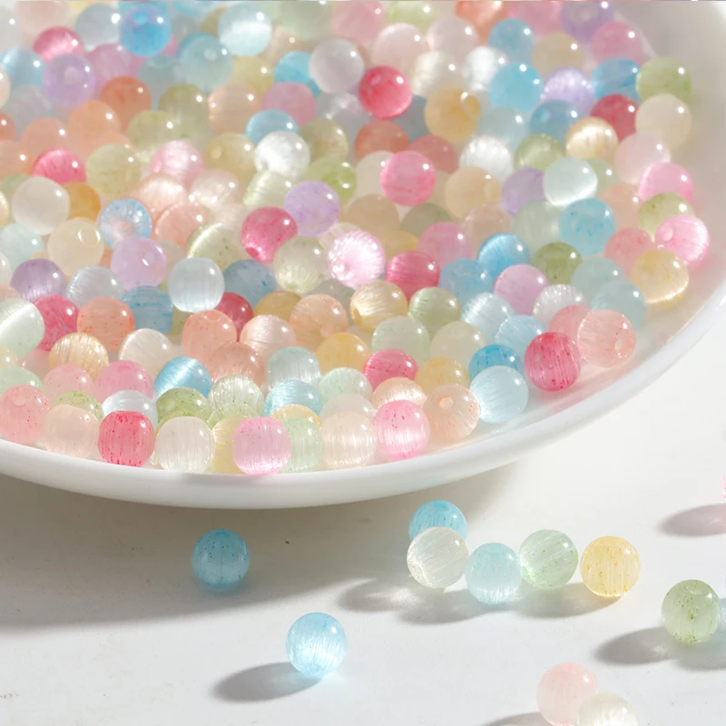 Light Orange Cat Eye Glass Beads for DIY Jewelry and Accessories