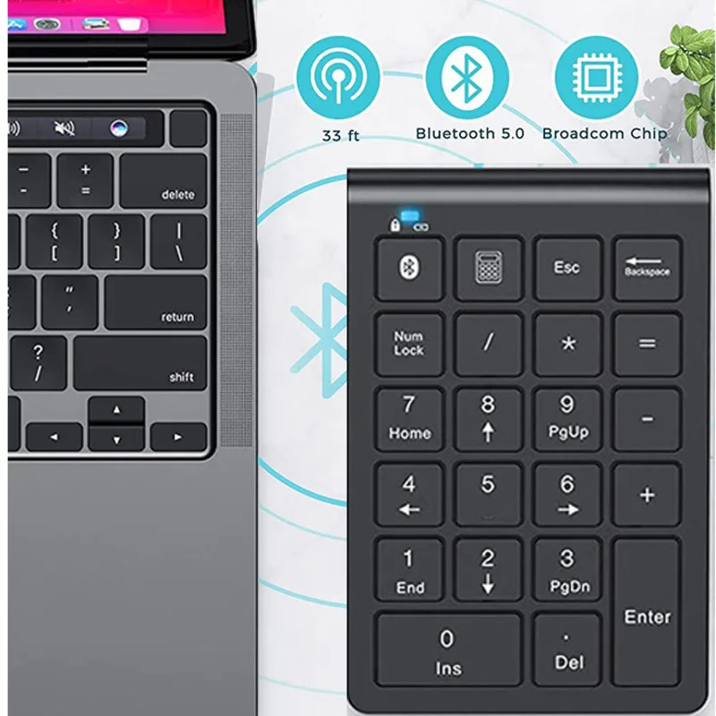 Missgoal-mini Mouse sem Fio Recarregável Bluetooth Ergonômico para Laptop Teclado Numérico para Laptop Qc-relacionados