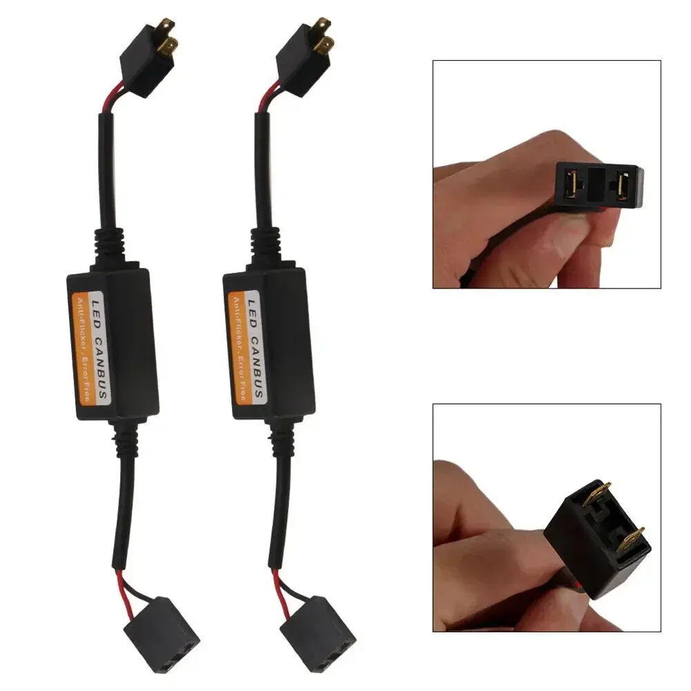 2pcs H7 LED Headlight Canbus Decoders Anti Flicker Fit For H7 Socket DC 9V-16V