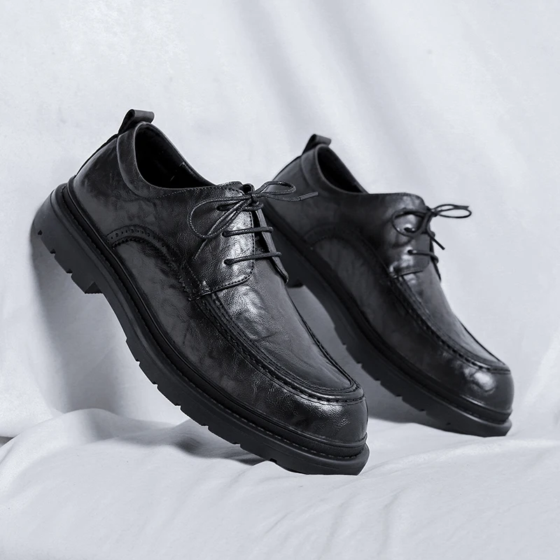 Fashion Business Dress Men Shoes Formal Slip On Dress Shoes Mens Oxfords Footwear High Quality Genuine Leather For Men