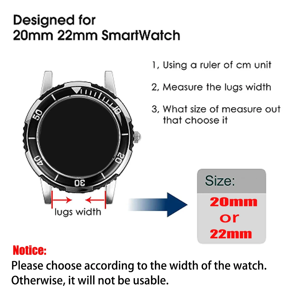 Breathable Nylon Loop Band - 22mm/20mm Soft Wristband Strap