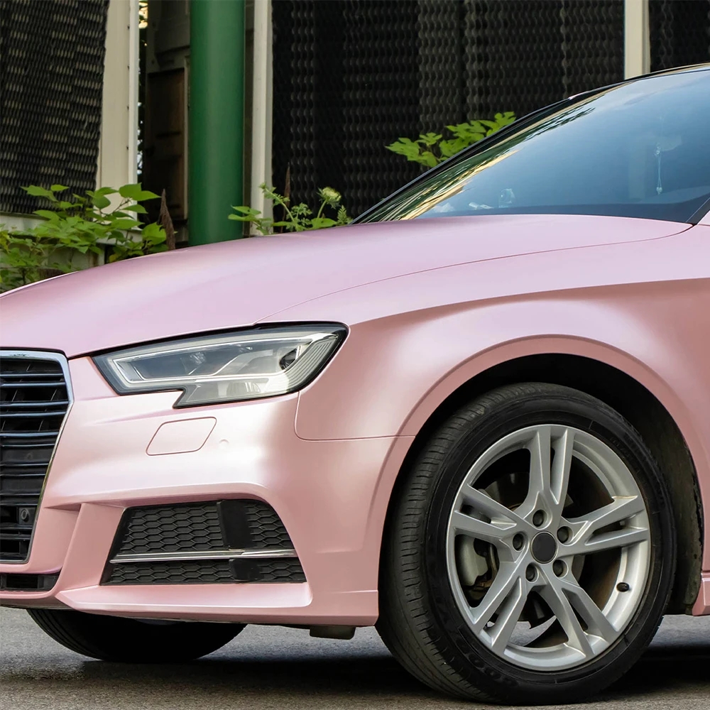 High Gloss Sakura Pink PET Car Vinyl Film Wrap Glossy Vinyl Roll Sheet Adhesive Vehicle Truck Body Hood Decal Air Release Decor