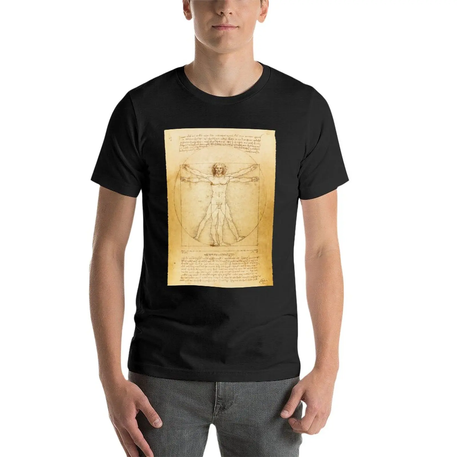 Leonardo Da Vinci Vitruvian Hombre Boxeador Boxeo Camiseta Manga Larga