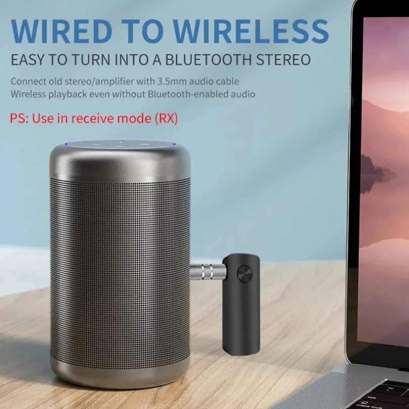 VIKEFON 블루투스 오디오 수신기 송신기 스테레오 핸즈프리 통화 3.5mm AUX 잭 USB 동글 무선 어댑터 TV PC 차량용 키트