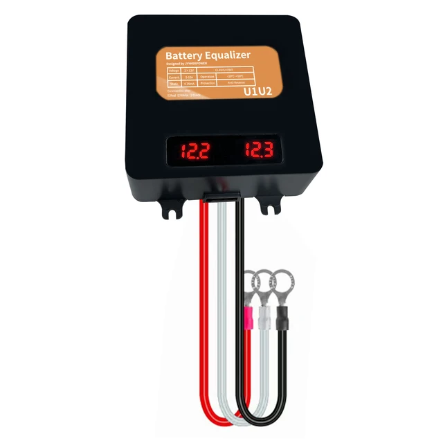 Équilibreur de batterie solaire 2x12V, système d'égaliseur avec affichage LED pour batterie au Lithium GEL Lifepo4 24V 48V 60V 72V 96V 1