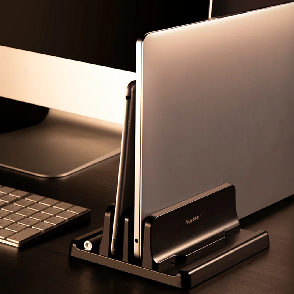 Suporte de Mesa Portátil Ajustável Suporte Vertical Suporte para Tablet Ipad Macbook Mac Pro Suporte de Base Acessórios - Imagem 3